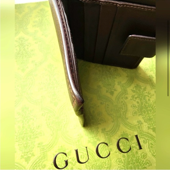 Gucci EUC chocolate color mens (unisex) wallet, 8 cardholders, cash, pocket - Picture 2 of 14
